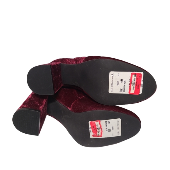 Abound Burgundy crushed velvet ankle boots - Picture 7 of 9